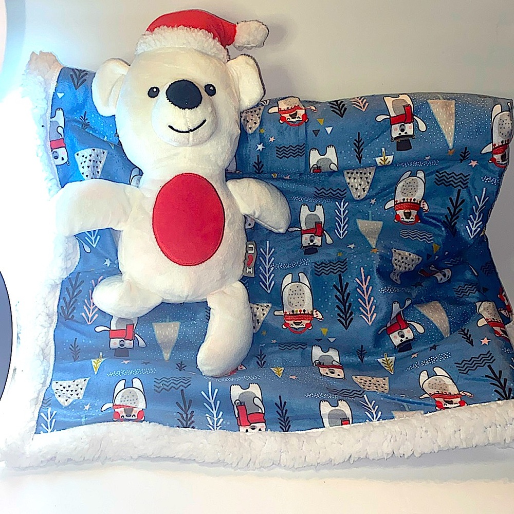 NEW HAPPY HOWLIDAYS PET BLANKET AND TOY